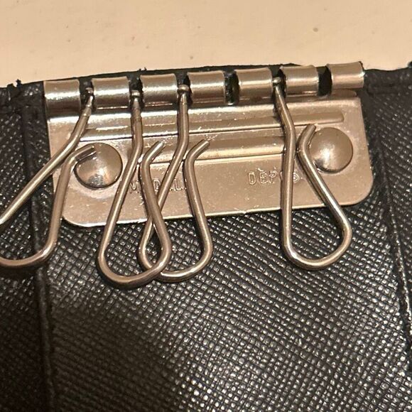 Prada Trifold Key Holder Card Wallet Black Leather Keycase Minimalist Luxury - Picture 8 of 13